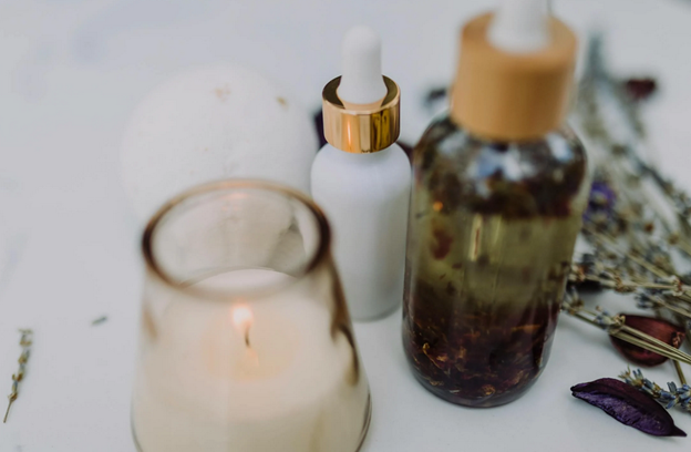 Massage oils and candle