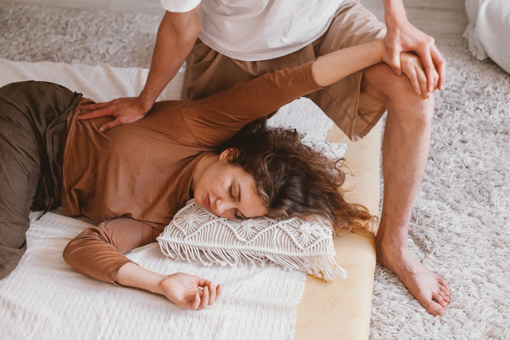a woman getting a massage