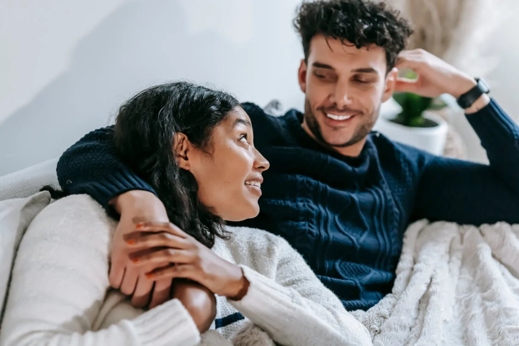 a couple connecting