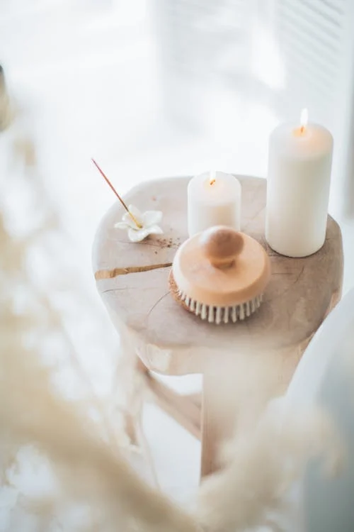a table with candles