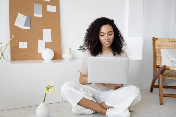 a person using their laptop