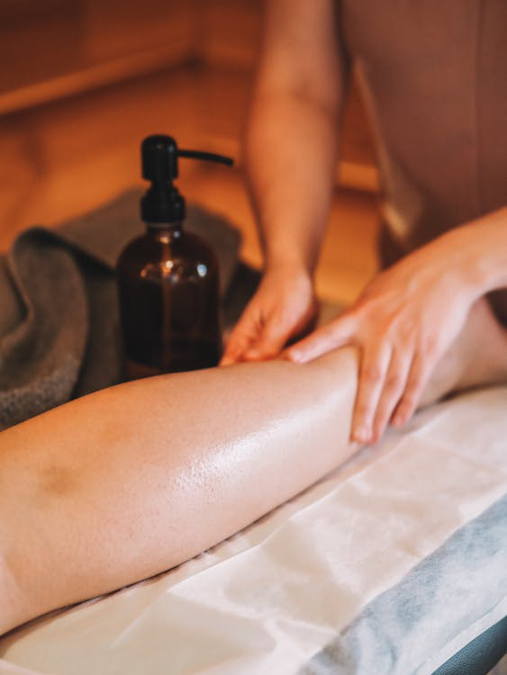 An image of a person during massage therapy