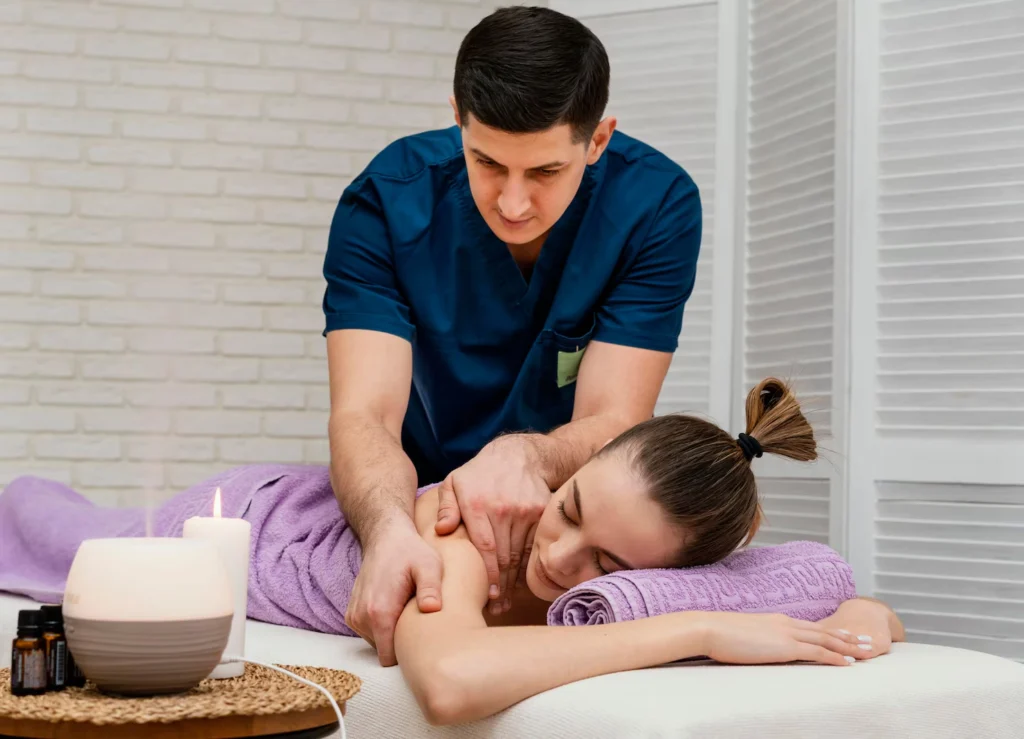 woman receiving relaxation massage