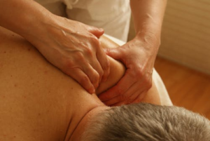 A man getting a back massage