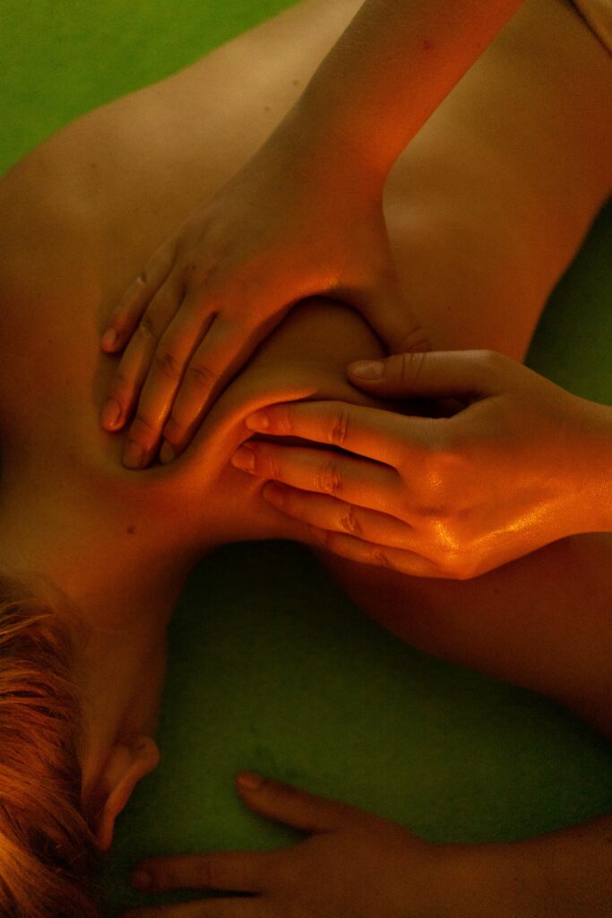 a person getting a back massage 