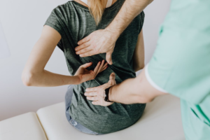 a woman getting a massage post-accident