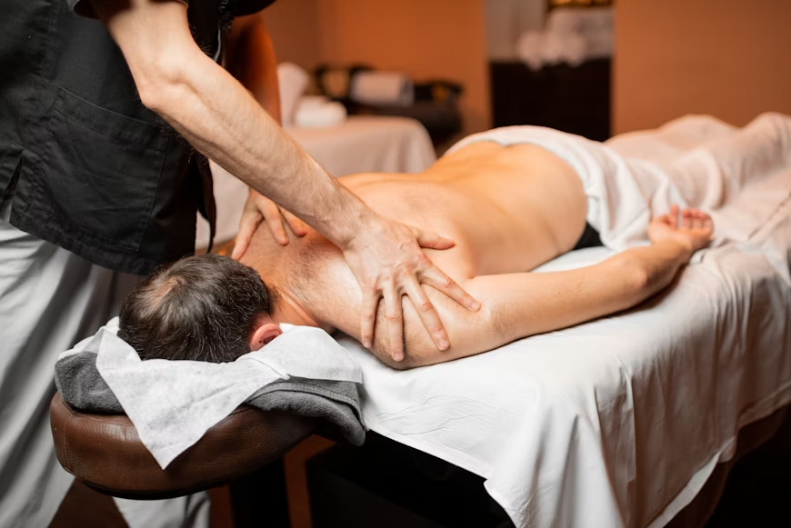 Professional deep tissue massage session