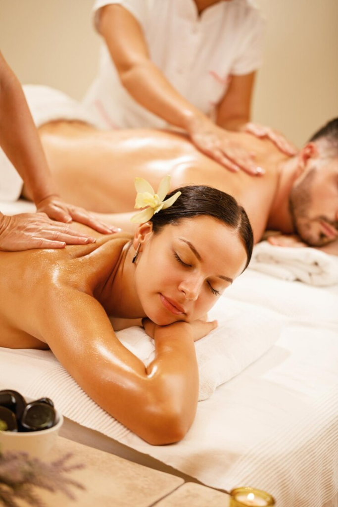 A couple getting a massage.