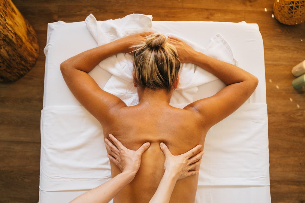 a woman getting a deep tissue massage